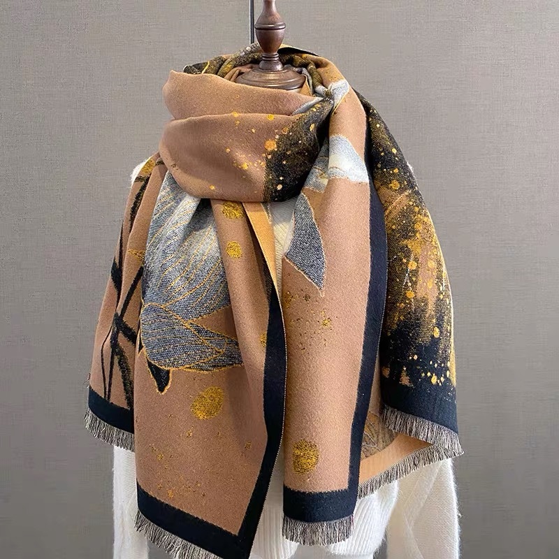 KH19 khăn choàng hoa sen đi chùa 180*65