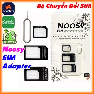 Bộ Chuyển Đổi SIM Noosy MicroSIM NanoSIM Adapter Biến Sim Đã Cắt Thành SIM To Chưa Cắt