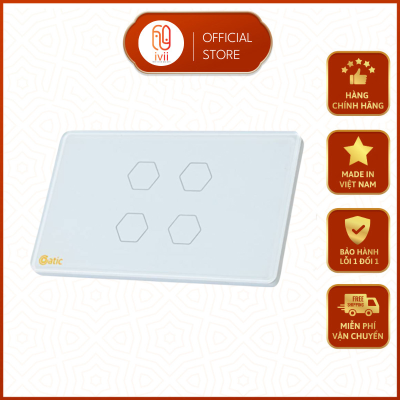 Công Tắc Cảm Ứng Thông Minh HUNONIC DATIC Đen/Trắng Công Tắc Wifi Điều Khiển Từ Xa Bằng Điện Thoại - Chính Hãng