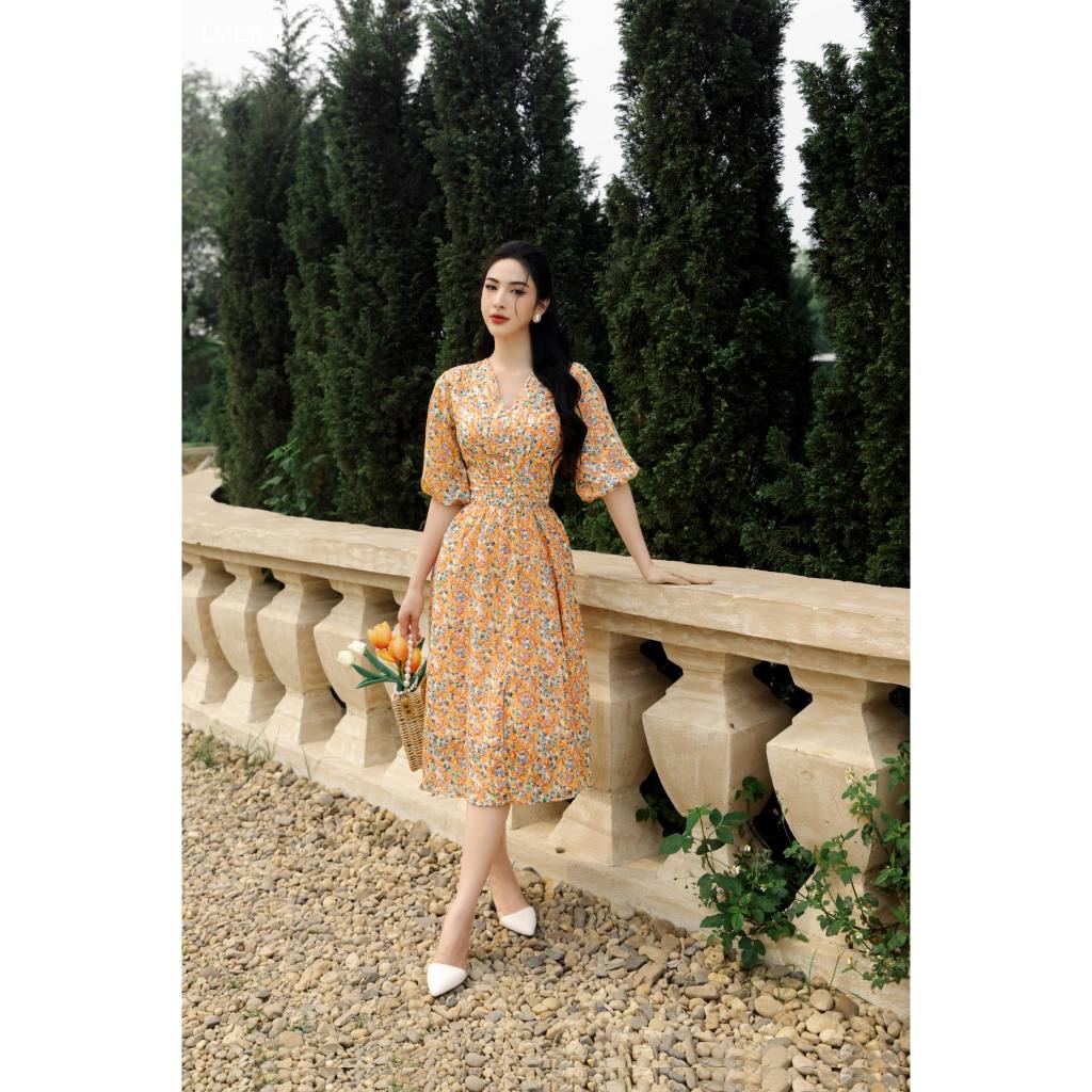 Váy hoa nhí ly eo tay lỡ