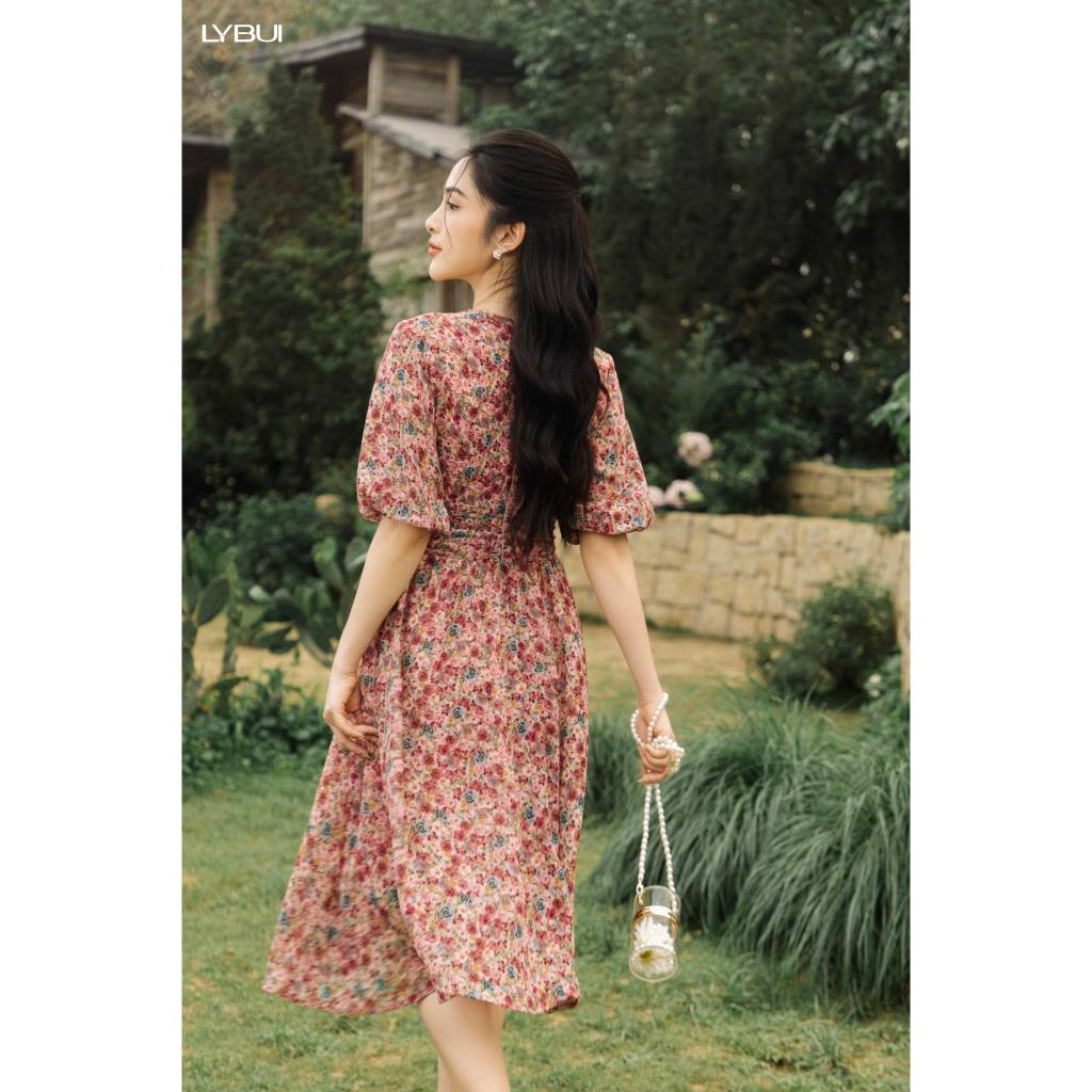 Váy hoa nhí ly eo tay lỡ