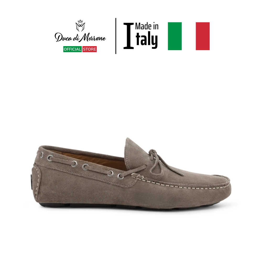 Giày Tây Lười Moccasins Nam Duca Di Morrone Da Lộn Cao Cấp Họa Tiết Dây Buộc - SẢN XUẤT TẠI ITALY_EDOARDO-CAM