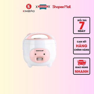 Nồi cơm điện sunhouse 1.8 lít shd8607w - nấu cơm, giữ ấm, hấp đồ ăn. bh 12t