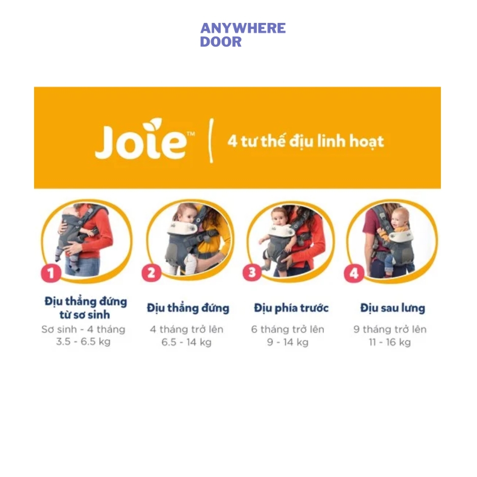 Địu trẻ em Joie Savvy Marina cho bé từ 3.5kg tới 16kg