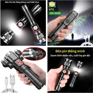 [5❤️][FREESHIP] ĐÈN PIN LED S186 (2IN1), F15-T, TORCH 4in1 SIÊU SÁNG [HCM]