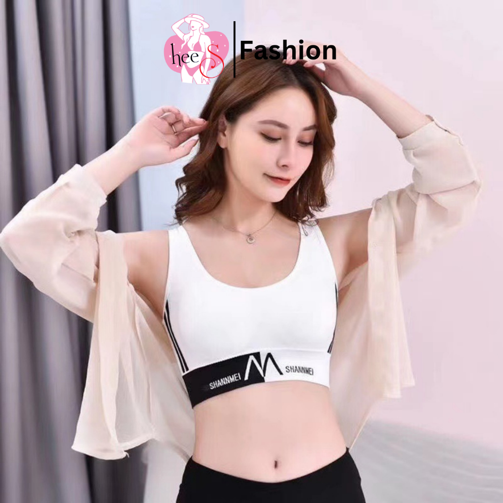 Áo Bra Tập Gym Chất Cotton Dày Dặn Có Mút Ngực Nâng Đẩy Ngực HeeS3384