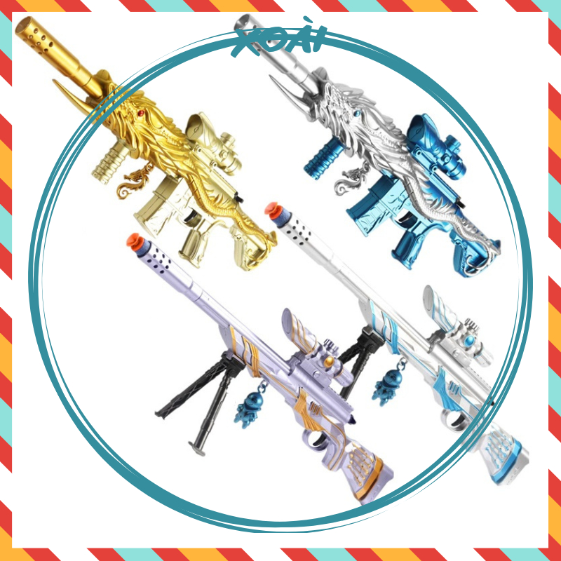 Súng đồ chơi, Đồ chơi viên xốp, Súng bắn hạt nở 3-4mm, Súng đan thạch, M416, M24, Súng nhắm cực hấp dẫn (dài 38cm)