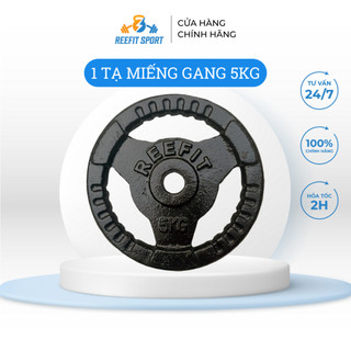 Tạ miếng gang tạ bánh gang 3 lỗ Reefit màu đen 5kg
