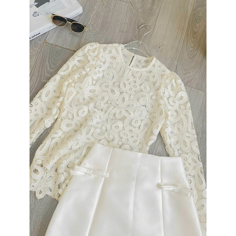 SET ÁO REN + CHÂN VÁY TAFTA XỊN