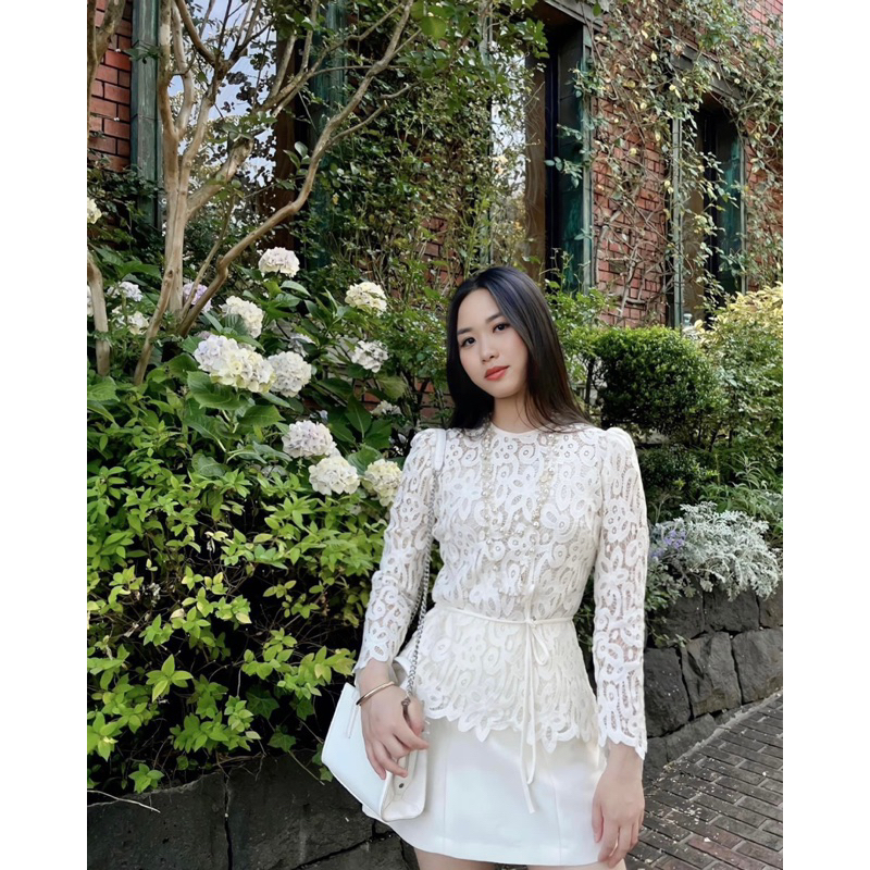 SET ÁO REN + CHÂN VÁY TAFTA XỊN