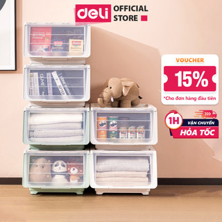 Hộp Đựng Quần Áo, Đồ Chơi Nắp Lật 3 Nấc Có Thể Xếp Chồng Siêu Tiện Gọn, Nắp trong suốt