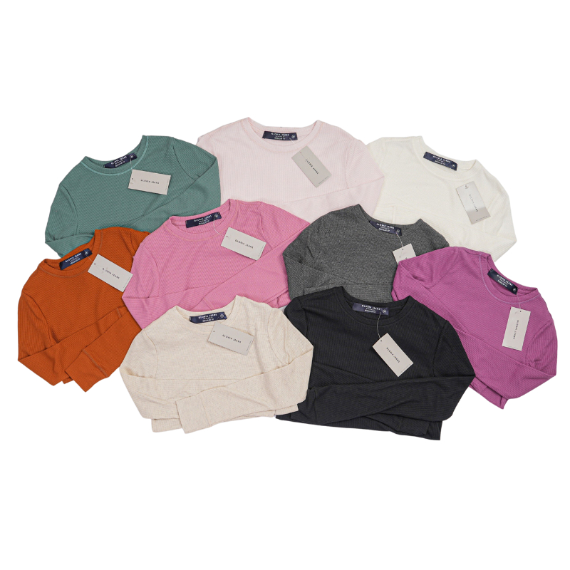 Áo phông bé gái dài tay cổ tròn chất vải cotton xốp nhiều màu đẹp