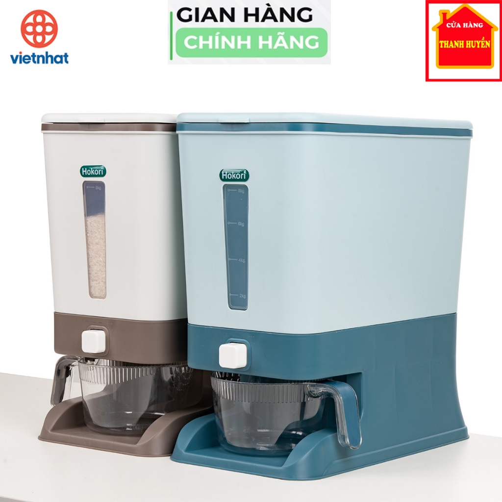 [Chính hãng Việt Nhật] Thùng đựng gạo 10kg, thùng đựng gạo Việt Nhật 10kg, thùng đựng gạo chống côn 