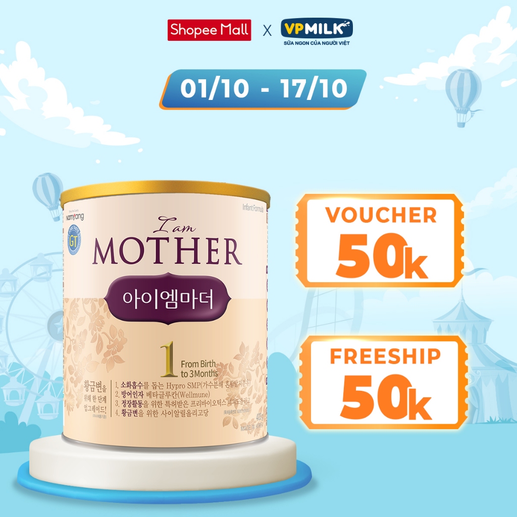 [Mã SGBAU30 giảm đến 30K đơn 99K] [DATE 7/2024]Sữa bột Namyang I Am Mother 1 400g