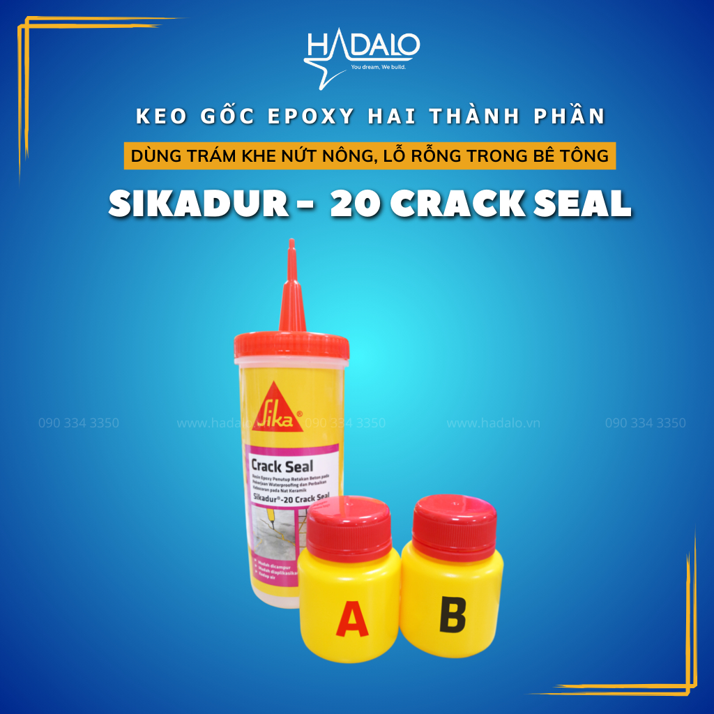 Sika Trám Khe Nứt - Combo Sikadur 20 Crack Seal (160ml) và keo chà ron Sika Tile Grout (1kg)