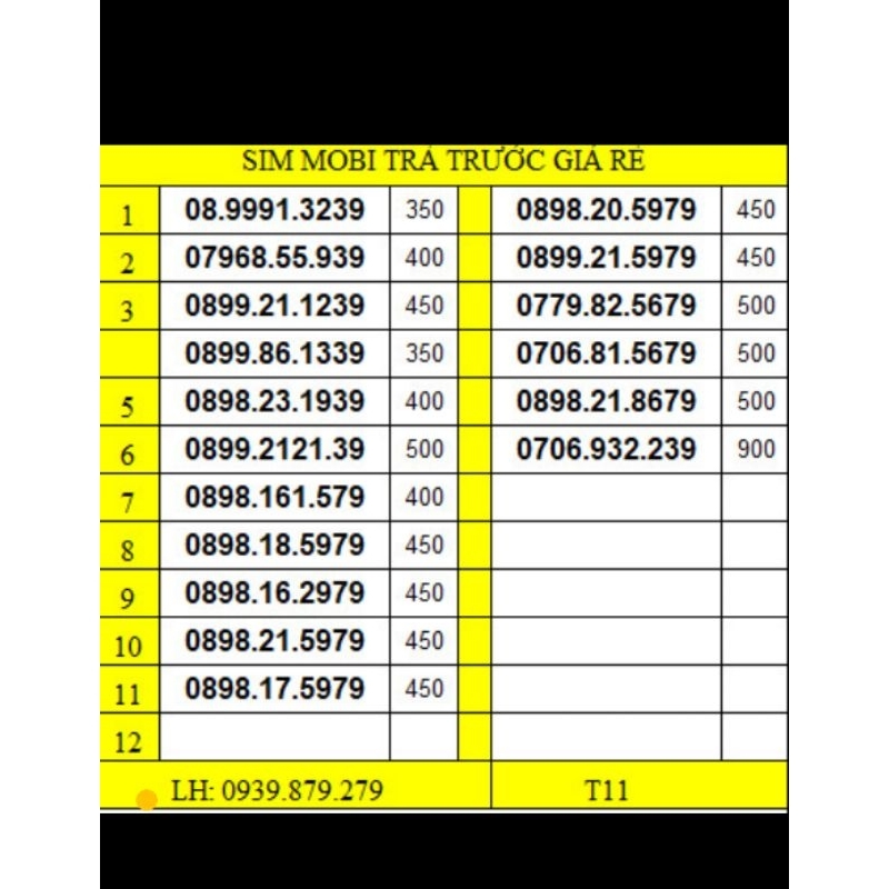 Sim mobi 09 số đẹp giá rẻ, đăng kí chính chủ theo quy định.