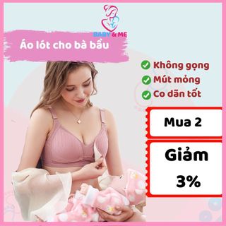 Áo lót bầu và cho con bú sau sinh chống chảy xệ có cúc bấm trước, không gọng, đồ lót bầu - AL11