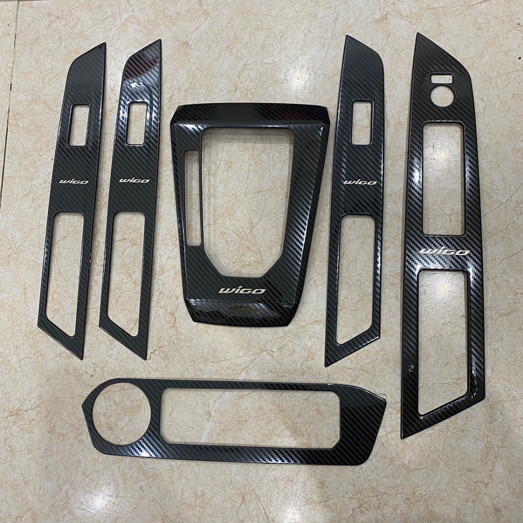 Ốp nội thất xe Toyota Wigo 2023 2024 bản thiếu  - 6 chi tiết, trang trí nội thất xe sáng đẹp