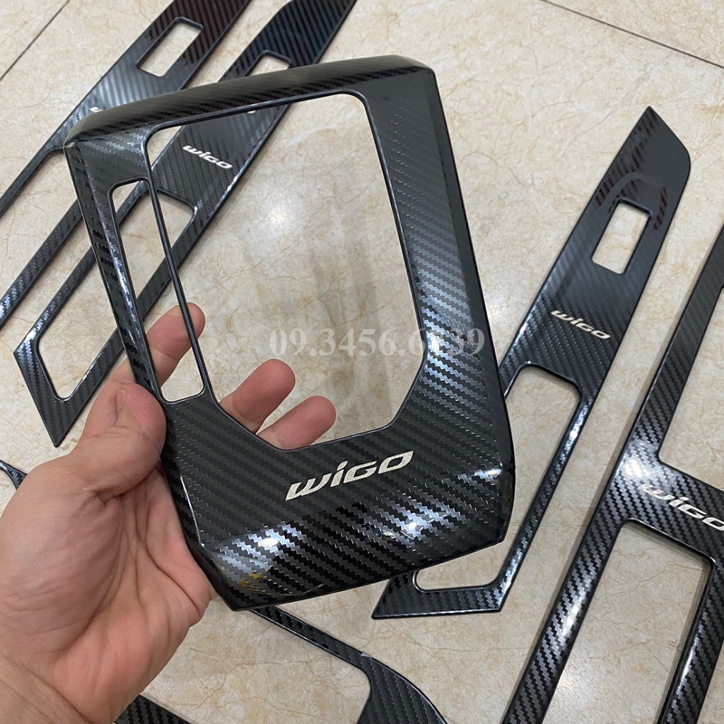 Ốp nội thất xe Toyota Wigo 2023 2024 bản thiếu  - 6 chi tiết, trang trí nội thất xe sáng đẹp