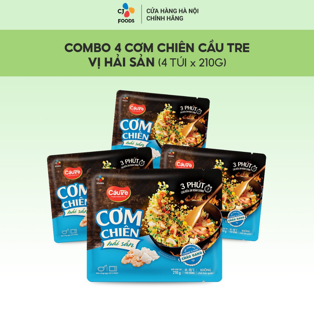 Combo 4 cơm chiên Cầu Tre túi 210g