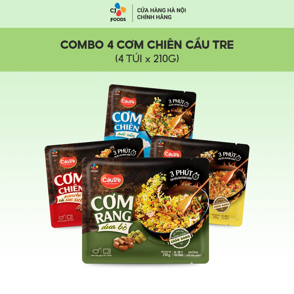 Combo 4 cơm chiên Cầu Tre túi 210g
