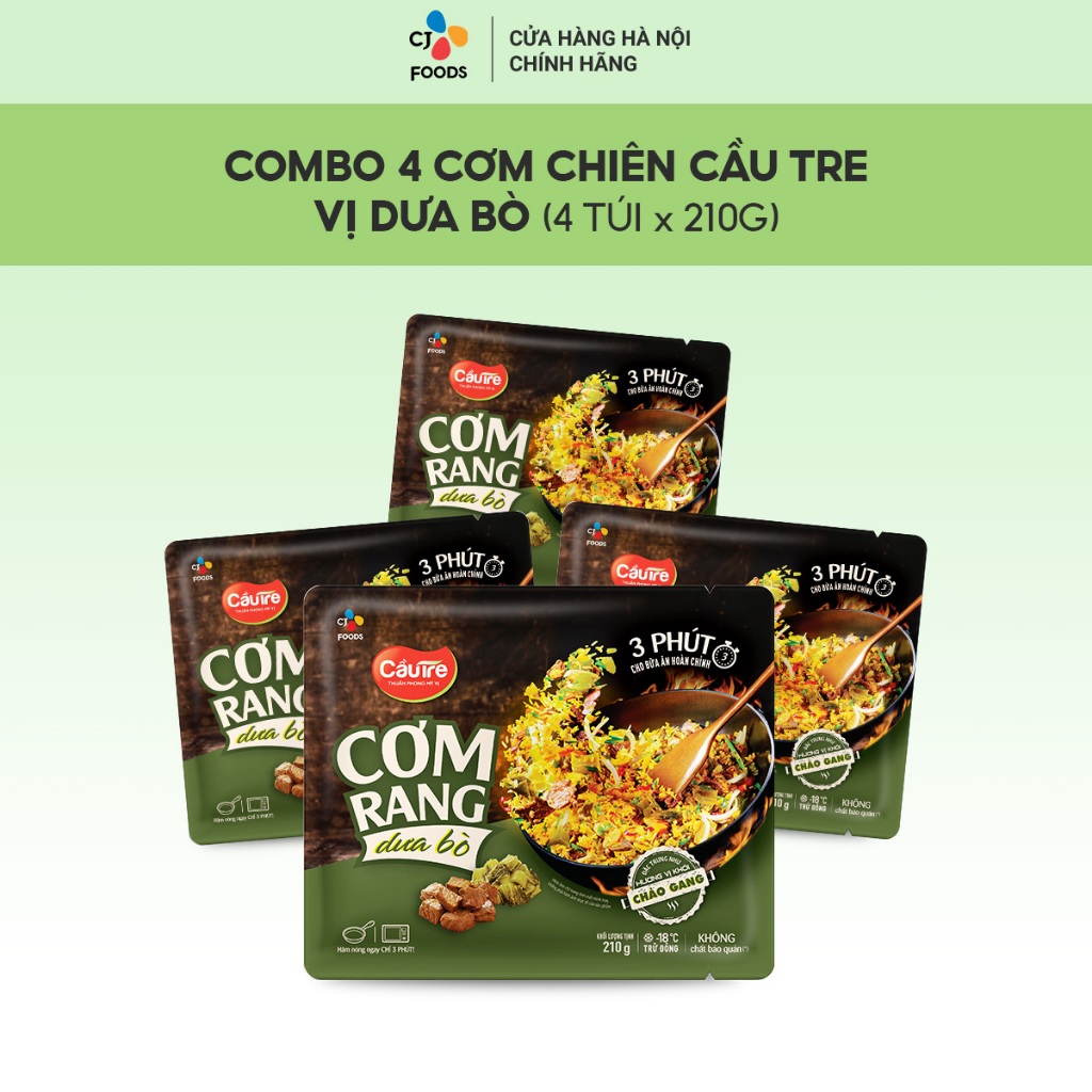 Combo 4 cơm chiên Cầu Tre túi 210g