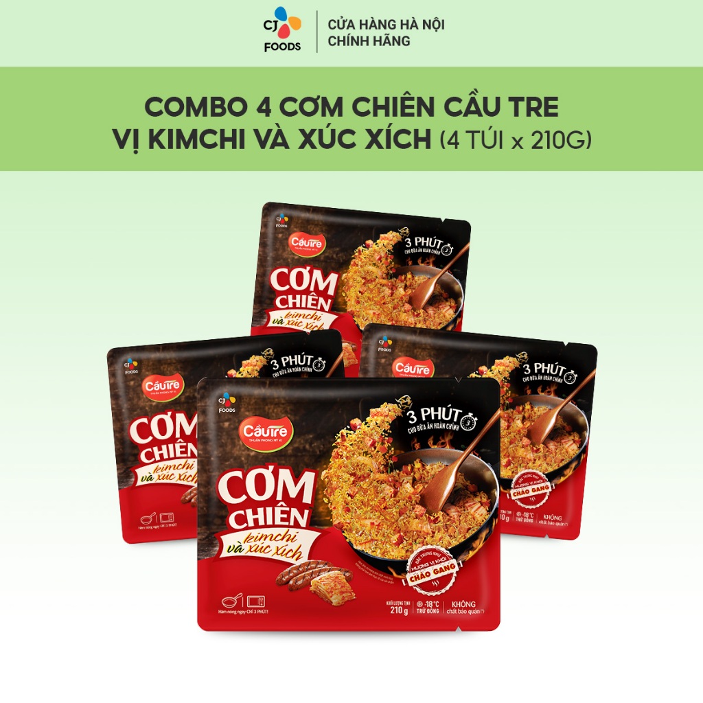 Combo 4 cơm chiên Cầu Tre túi 210g