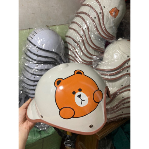 Mũ Bảo Hiểm Lưỡi Trai Thể Thao In Hình Gấu Dễ Thương Cho Nữ