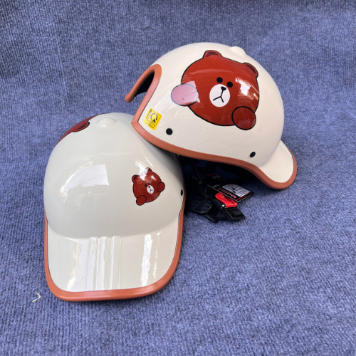 Mũ Bảo Hiểm Lưỡi Trai Thể Thao In Hình Gấu Dễ Thương Cho Nữ