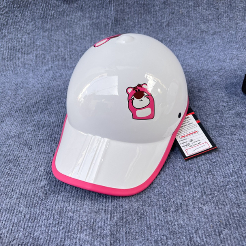 Mũ Bảo Hiểm Lưỡi Trai Thể Thao In Hình Gấu Dễ Thương Cho Nữ