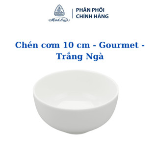 Bộ 10 chén sứ 10 cm gourmet trắng ngà - gốm sứ cao cấp minh long i