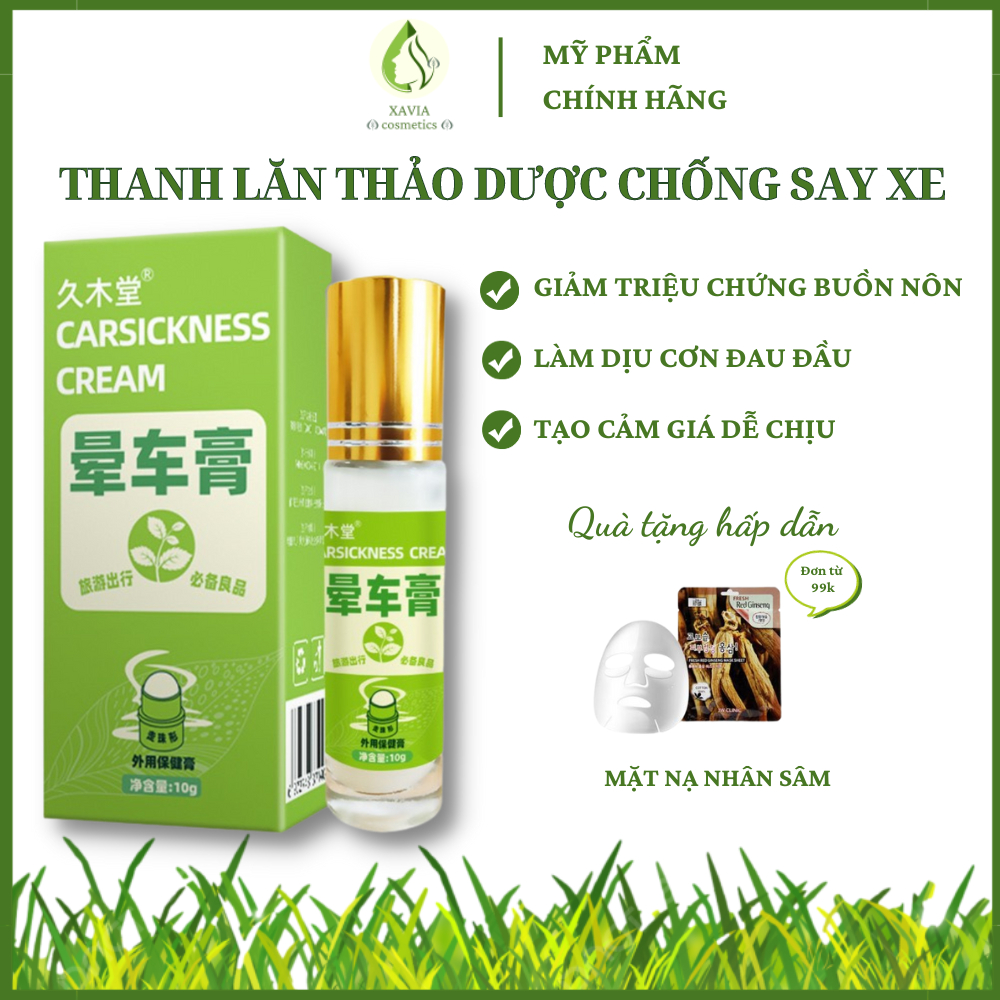 Thanh lăn thảo dược chống say xe - Tinh dầu bạc hà chống các triệu chứng buồn nôn, đau đầu, khó chịu do say tàu xe