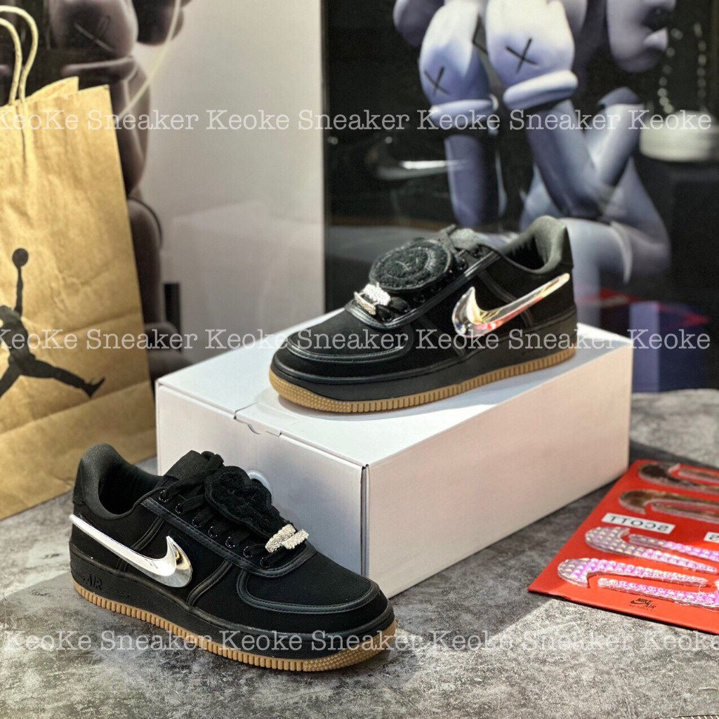 Giày Thể Thao Sneaker NIKE AIR FORCE 1 LOW TRAVIS SCOTT BLACK Full Box Tặng Tất