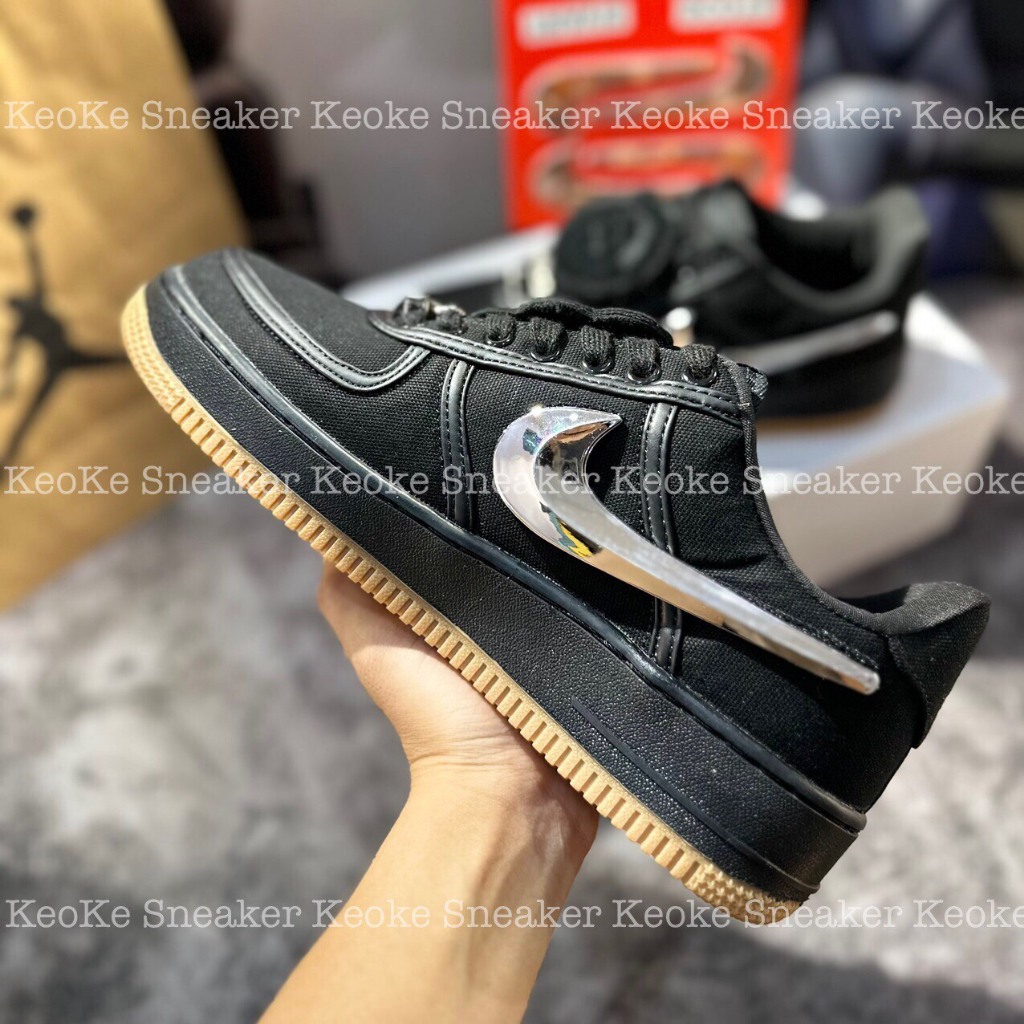 Giày Thể Thao Sneaker NIKE AIR FORCE 1 LOW TRAVIS SCOTT BLACK Full Box Tặng Tất