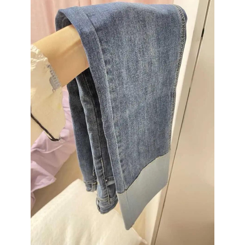 Quần Jean Ống Đứng Gập Gấu Lưng Cao Co Dãn 4 Chiều