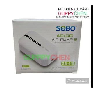 Máy sủi oxi 1 vòi tích điện sobo sb-418 1w cho hồ cá