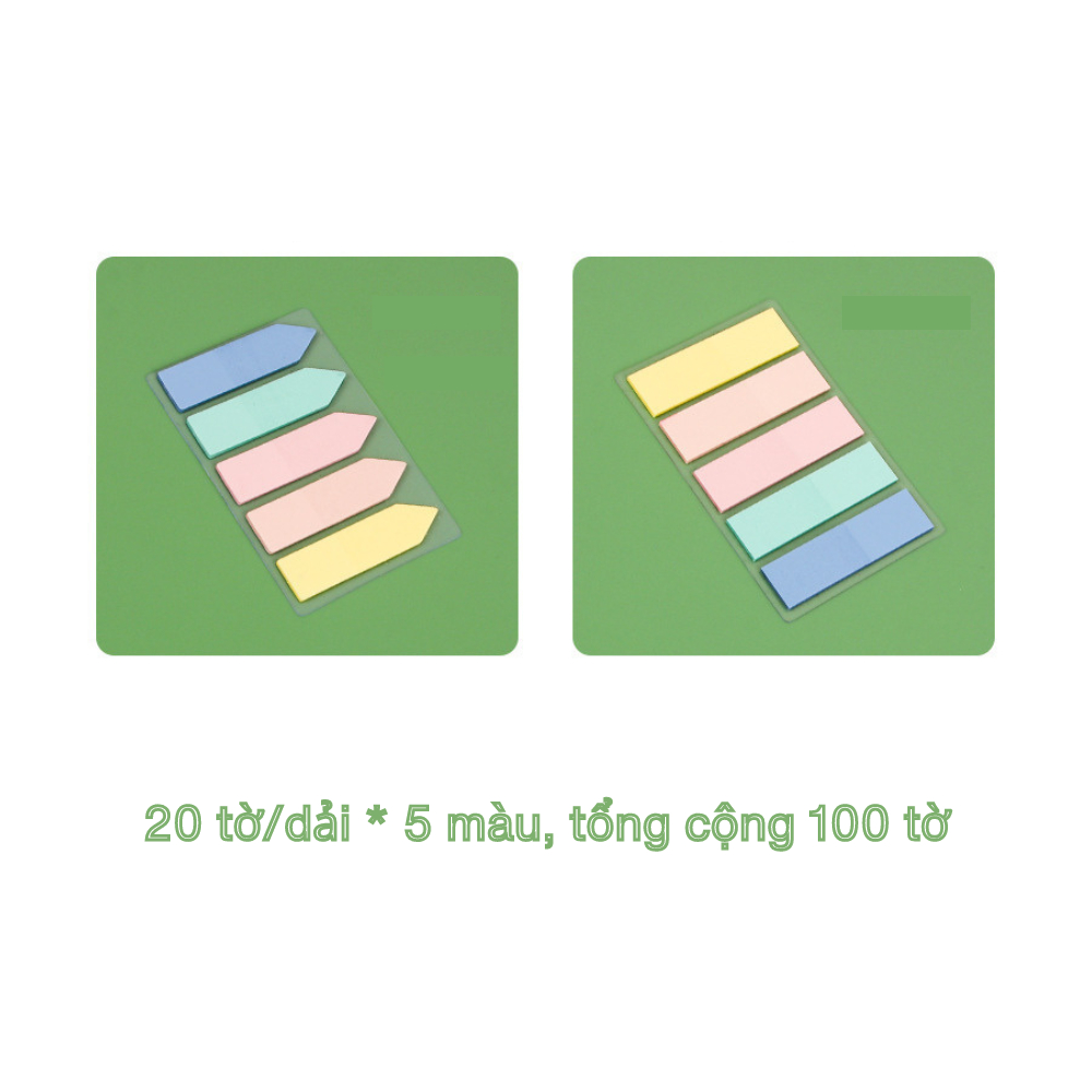 Set 100 Miếng Dán Ghi Chú Đánh Dấu Trang Nhiều Màu