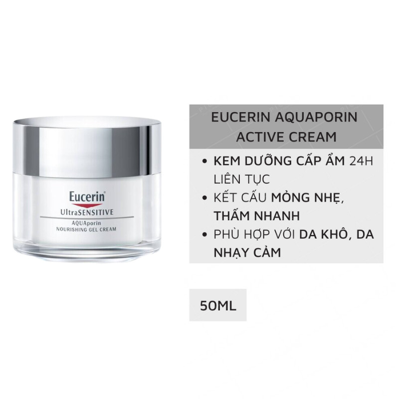 Kem Dưỡng Ẩm Eucerin Eucerin Ultrasensitive Aquaporin Nourishing Gel Cream 50ml - Cho Da Thường Đến Hỗn Hợp