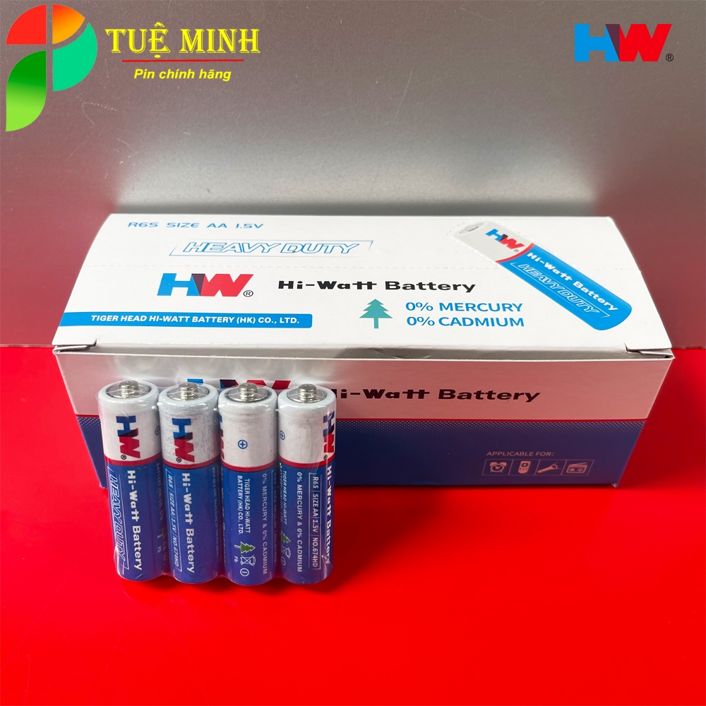 40 Viên Pin AA, pin tiểu AA 1.5V Hi-Watt màu xanh, Pin đồ chơi, pin điều khiển tivi giá siêu rẻ