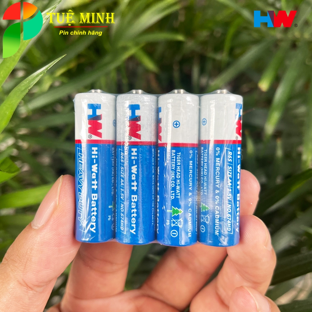 40 Viên Pin AA, pin tiểu AA 1.5V Hi-Watt màu xanh, Pin đồ chơi, pin điều khiển tivi giá siêu rẻ