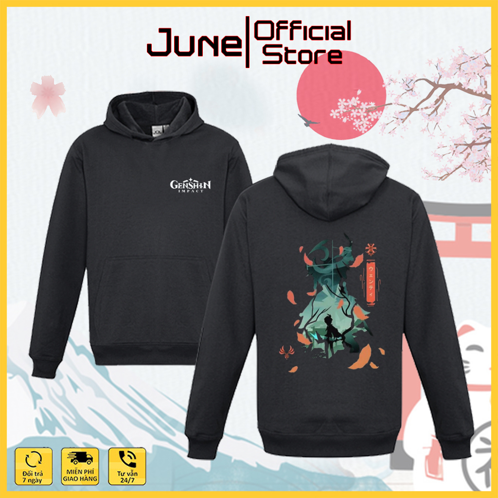 Áo Khoác Genshin impact, Áo hoodie genshin impact hình in sắc nét, Chất liệu nỉ dày dặn ấm áp