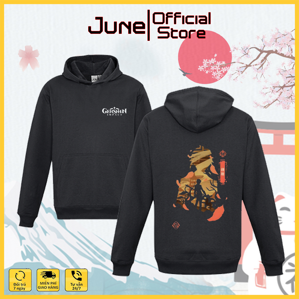 Áo Khoác Genshin impact, Áo hoodie genshin impact hình in sắc nét, Chất liệu nỉ dày dặn ấm áp
