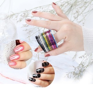 Băng cuộn trang trí móng 1mm set 10 cuộn 0189