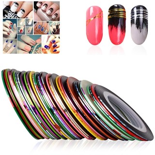 Băng cuộn trang trí móng 1mm set 10 cuộn 0189