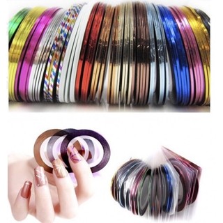 Băng cuộn trang trí móng 1mm set 10 cuộn 0189