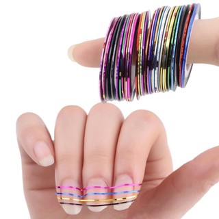 Băng cuộn trang trí móng 1mm set 10 cuộn 0189