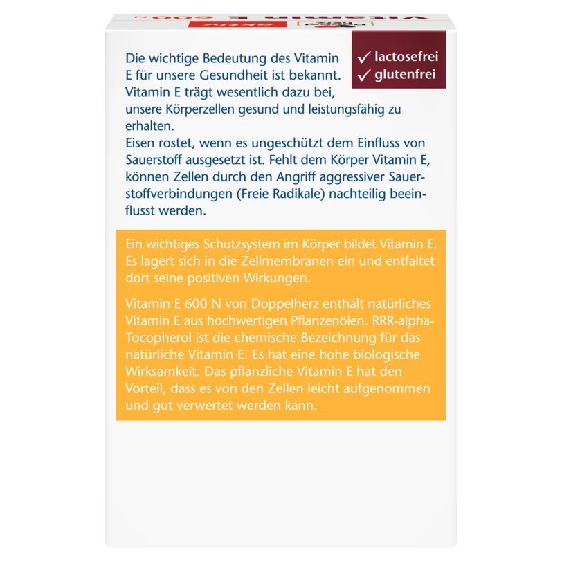 Vitamin E thiên nhiên hàm lượng cao của Đức - Vitamin E 600N 400mg 40 kapseln