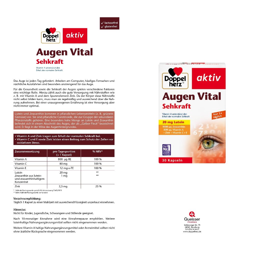 Bổ mắt Đức Augen Vital 30 viên hỗ trợ đôi mắt sáng khoẻ
