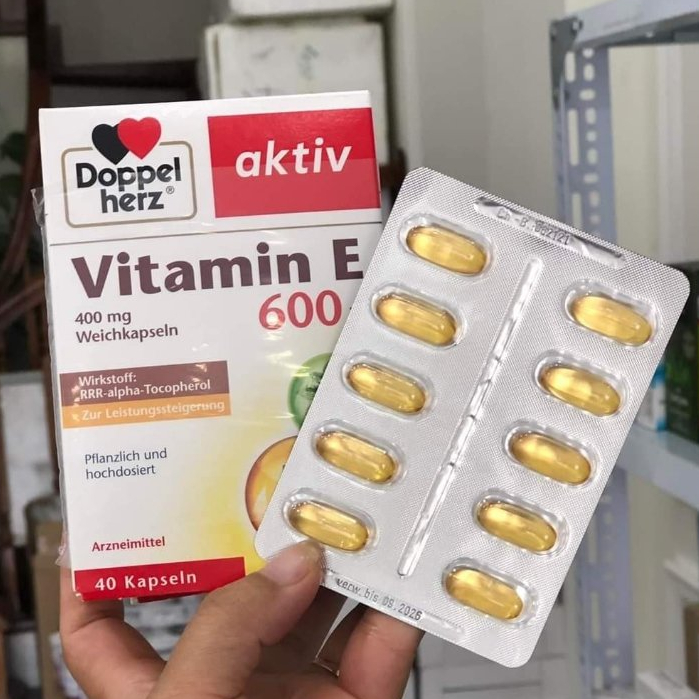 Vitamin E thiên nhiên hàm lượng cao của Đức - Vitamin E 600N 400mg 40 kapseln