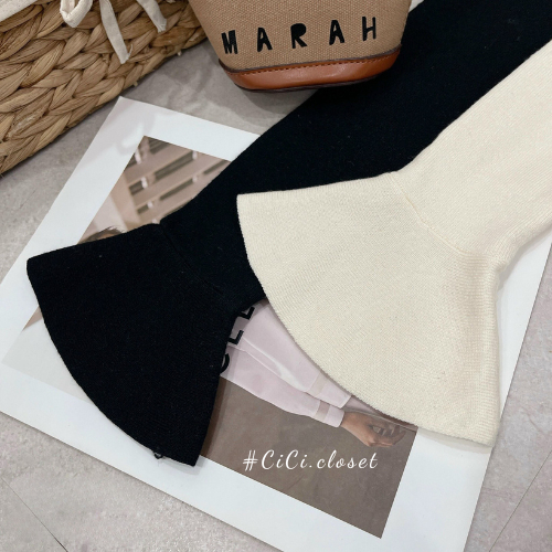 Áo thun len tăm tay dài nữ,áo len cổ tim dài tay,thiết kế voan bèo,ông tay loe nhẹ nhàng,tiểu thư